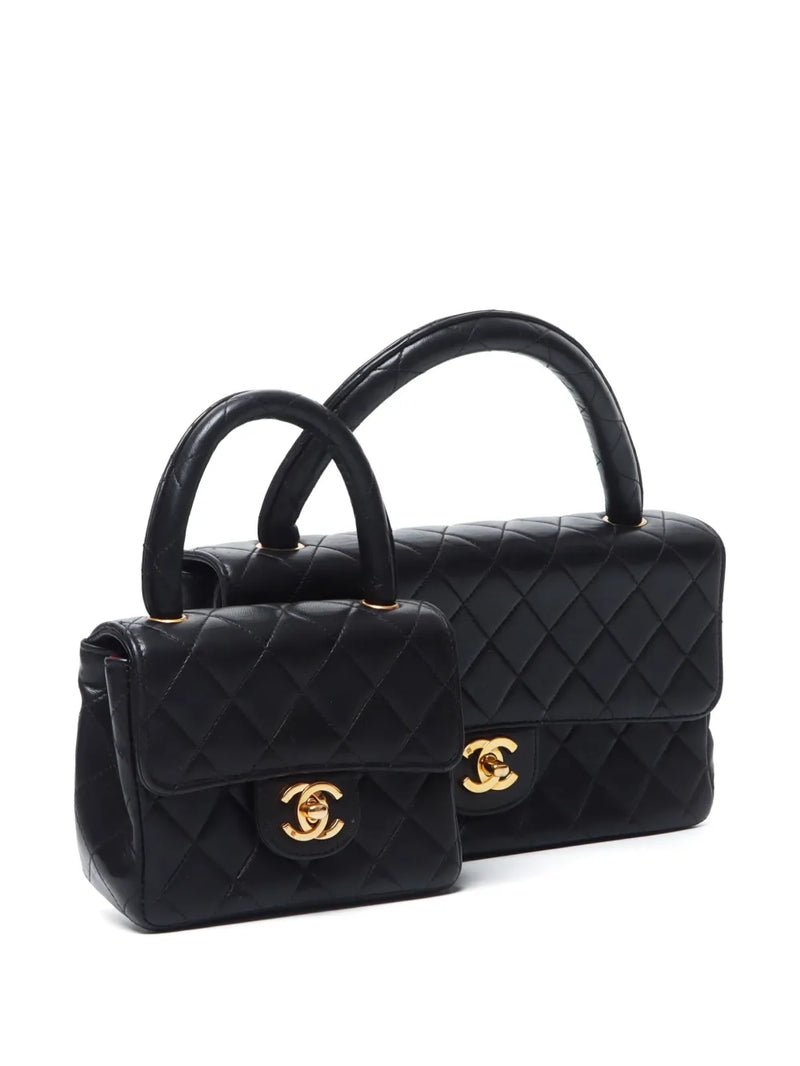 Chanel Mother & Child Bag Set – Black Quilted Lambskin with Gold Hardware (Full Set)