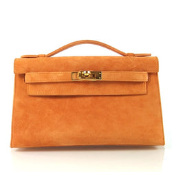 HERMES Suede Mini KELLY Clutch Tangerine Orange - SMY Digital