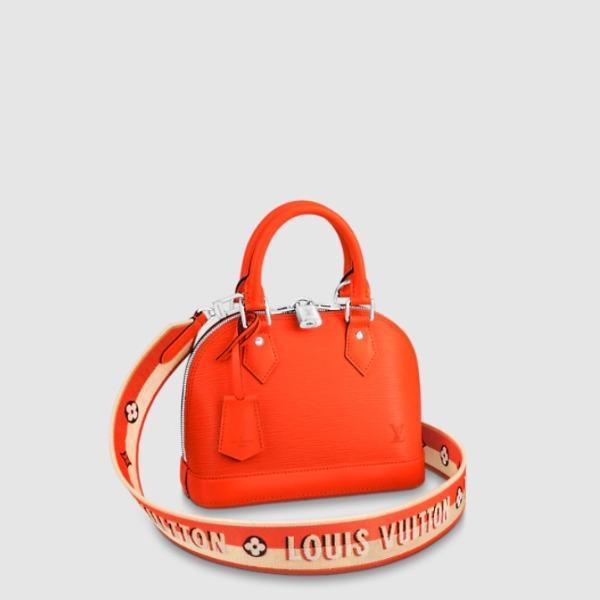 Pre-Loved LV ALMA BB Orange Jacquard strap