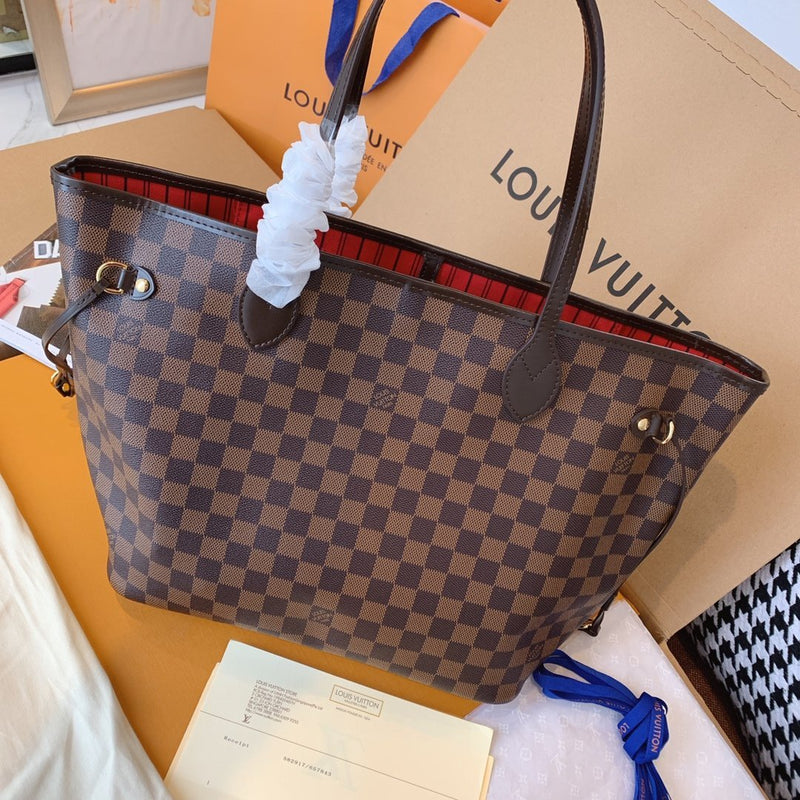 Pre-Loved LV NEVERFULL MM Damier Ebene Tote