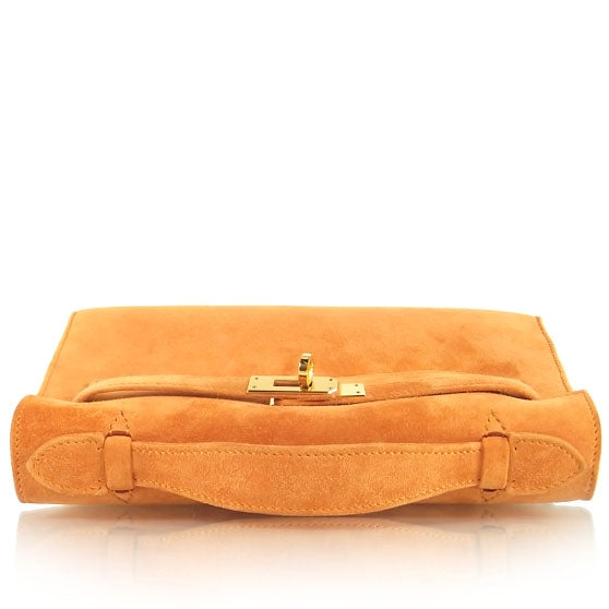 HERMES Suede Mini KELLY Clutch Tangerine Orange - SMY Digital