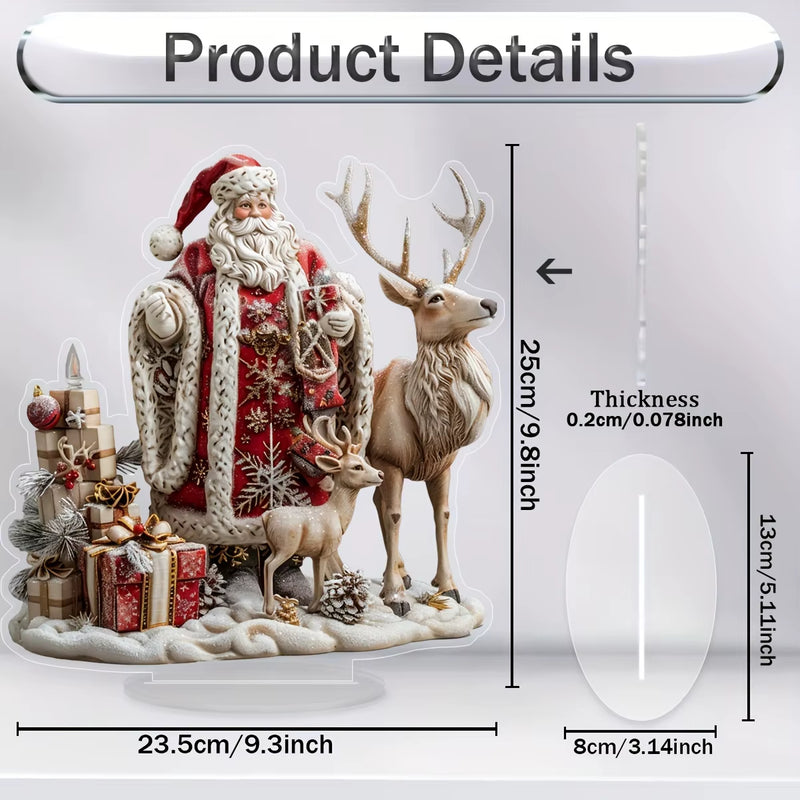 Festive Acrylic Christmas Decoration – Santa, Reindeer & Holiday House Ornaments