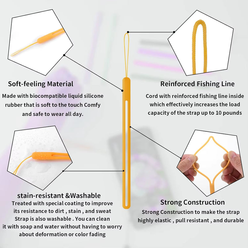 Silicone Wrist Straps for Phone, Camera & Keys – Soft & Colorful Lanyards