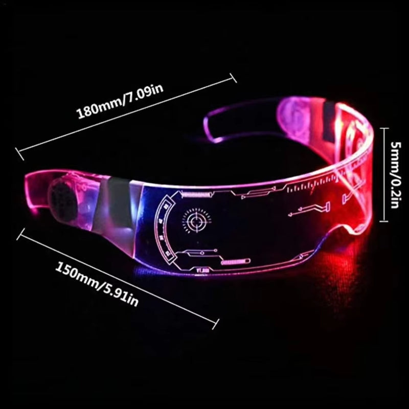 Seven Color LED Luminous Glasses – Rechargeable Cyberpunk Festival Eyewear