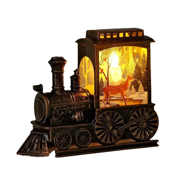 Vintage Christmas Train LED Night Light – Portable Festive Lantern