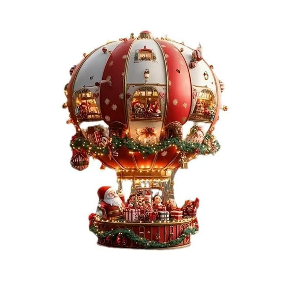 Christmas Hot Air Balloon Santa Acrylic Hanging Decoration | Festive Wall Art for Home & Living