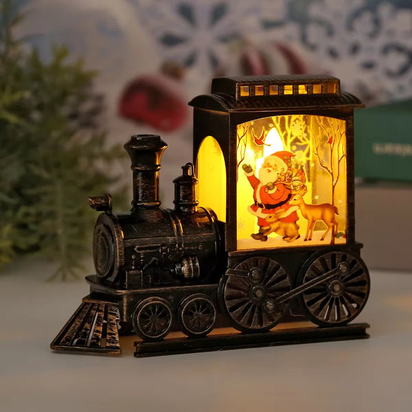 Vintage Christmas Train LED Night Light – Portable Festive Lantern