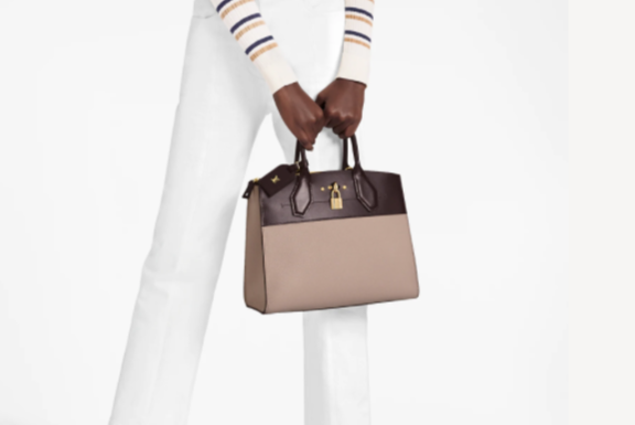 Pre-Loved LV CITY STEAMER MM Greige Beige