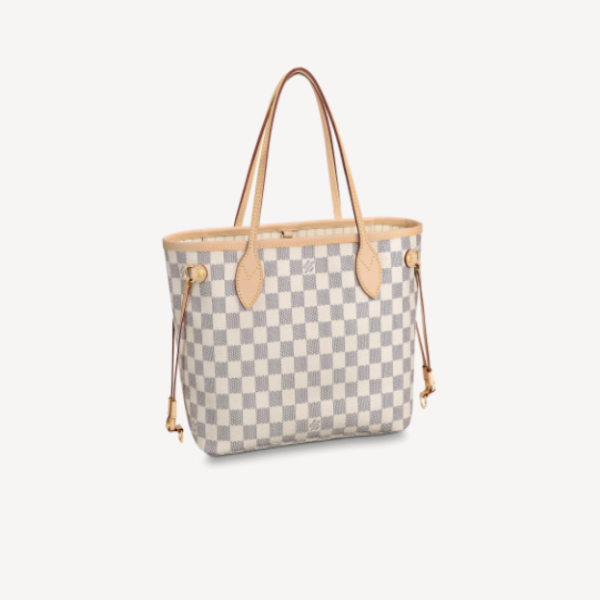 Pre-Loved LV NEVERFULL PM Damier Azur coated canvas