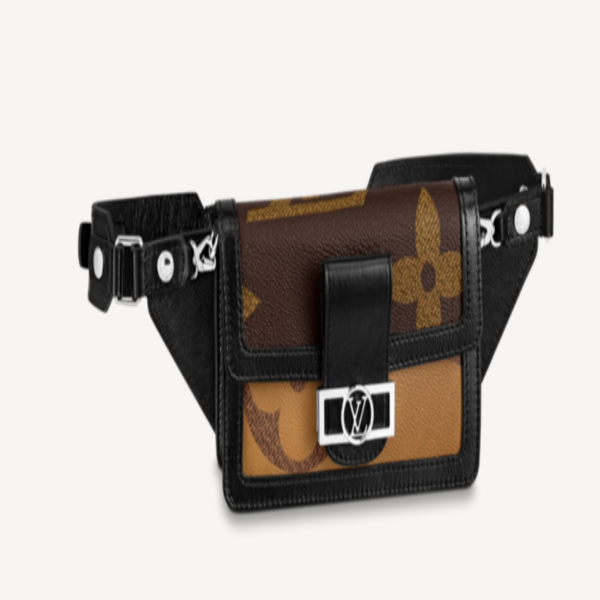 Pre-Loved LV BUMBAG DAUPHINE Giant Monogram Reverse coated canvas
