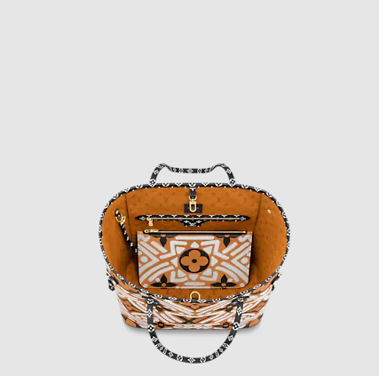 Neverfull Mm Crafty Jungle Limited Edition Giant Flower Monogram Virgil Caramel Black Coated Canvas Shoulder Bag 