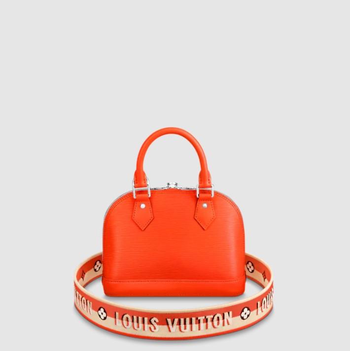 Pre-Loved LV ALMA BB Orange Jacquard strap