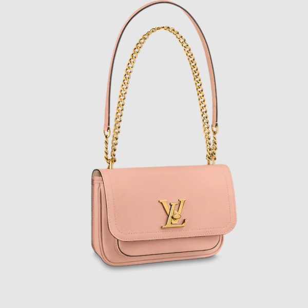 Pre-Loved LV LOCKME CHAIN BAG Rose des Sables Pink