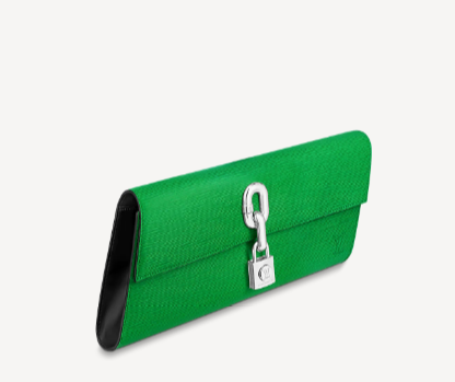 Pre-Loved  LV BLADE CLUTCH Motion Neon Green