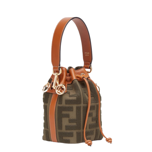 Pre-Loved Fendi MON TRESOR Green canvas mini bag