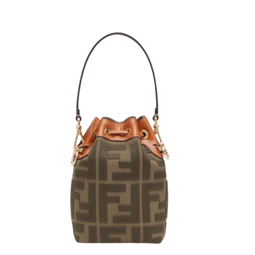 Pre-Loved Fendi MON TRESOR Green canvas mini bag