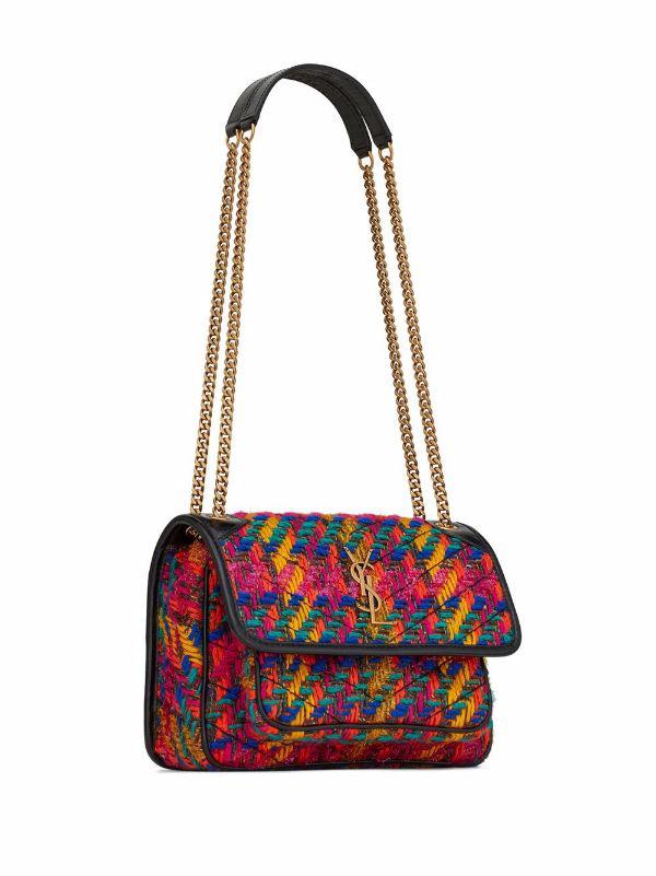 SAINT LAURENT Niki medium tweed shoulder bag - SMY Digital