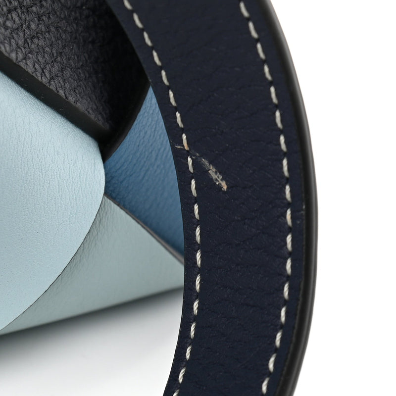 LOEWE Calfskin Small Woven Basket Surplus Bag Steel Blue Crystal Blue - SMY Digital