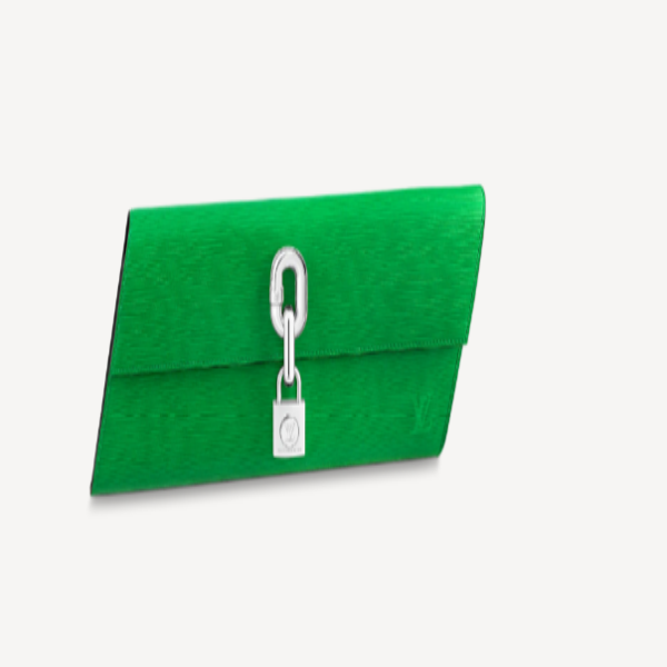 Pre-Loved  LV BLADE CLUTCH Motion Neon Green