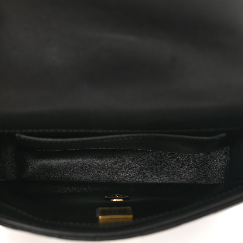 Chanel 24C Acrylic Handle Square Flap Bag – Black Lambskin with Gold Chain
