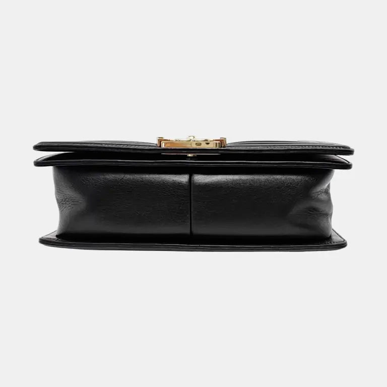 Chanel Limited Edition LeBoy Black & Gold Buckle Quilted Bag