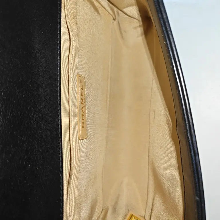 Chanel Limited Edition LeBoy Black & Gold Buckle Quilted Bag