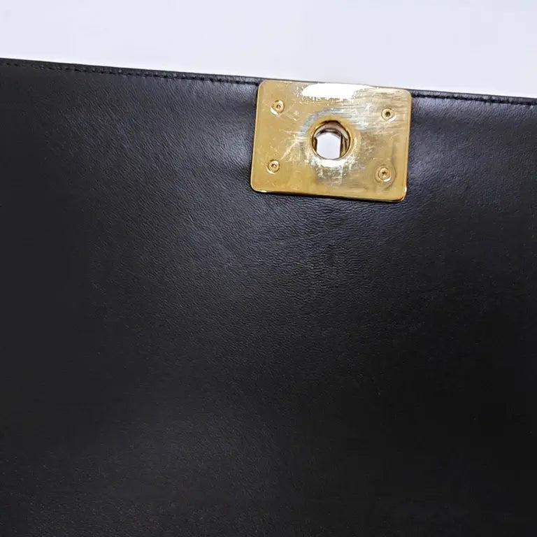 Chanel Limited Edition LeBoy Black & Gold Buckle Quilted Bag
