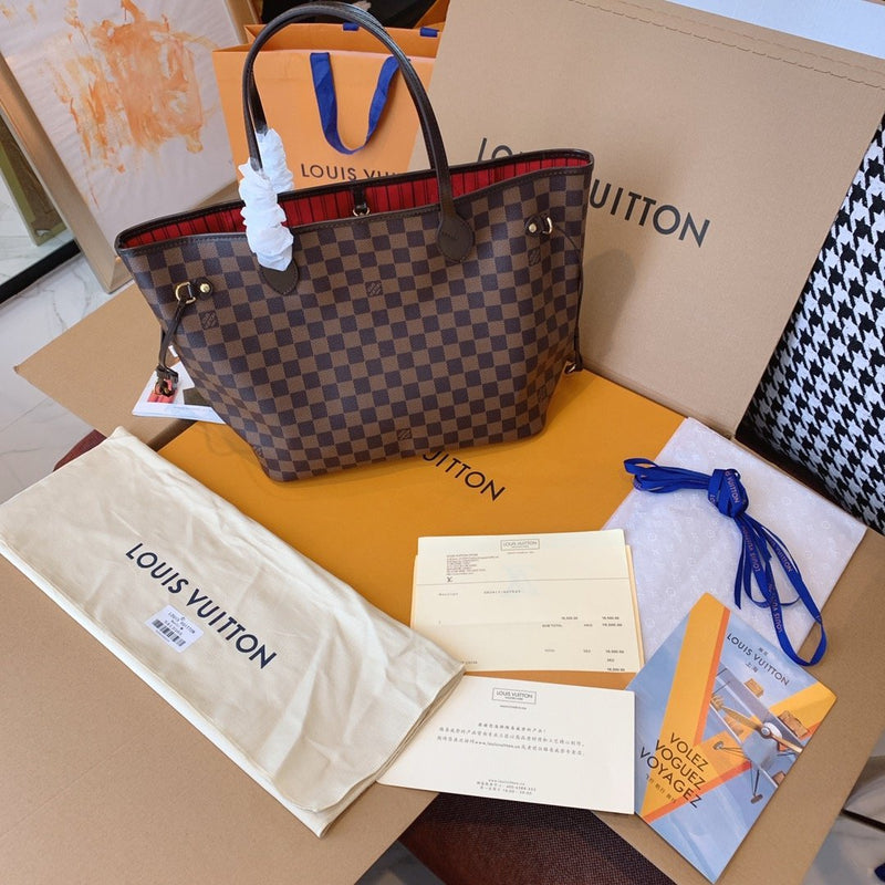 Pre-Loved LV NEVERFULL MM Damier Ebene Tote