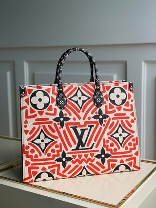 Pre-Loved LOUIS VUITTON Onthego GM Crafty Monogram Giant Canvas Shoulder Bag Red - SMY Digital