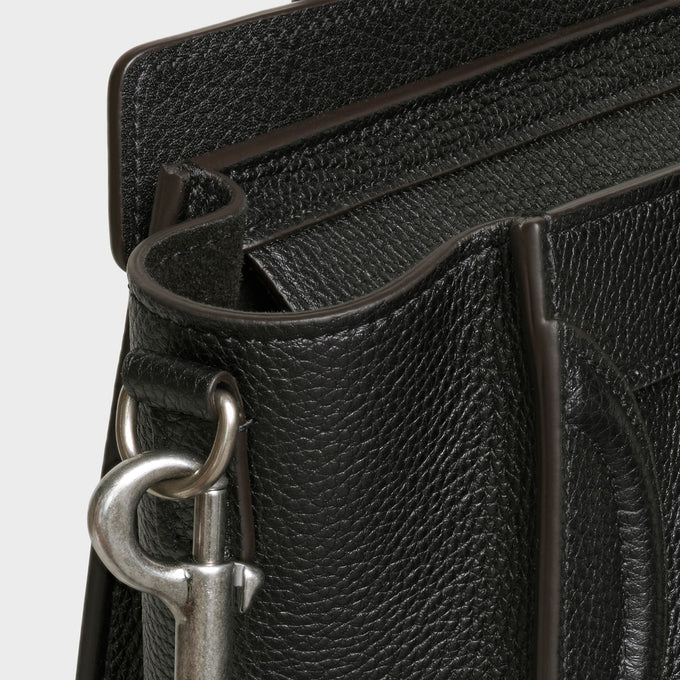 Pre-Loved Celine NANO LUGGAGE BAG IN DRUMMED CALFSKIN BLACK