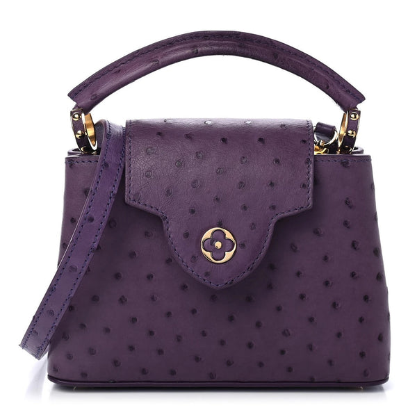 Pre-Loved LOUIS VUITTON Ostrich Capucines BB Amethyst.