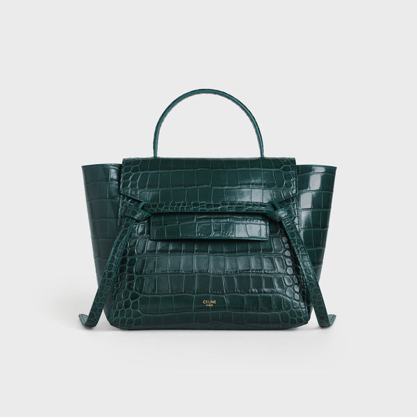 Pre-Loved Celine MICRO BELT BAG IN CROCODILE EMBOSSED CALFSKIN AMAZONE