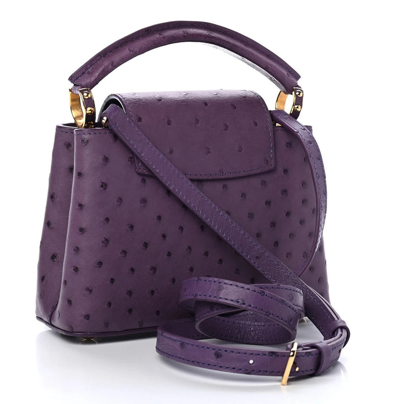 Pre-Loved LOUIS VUITTON Ostrich Capucines BB Amethyst.