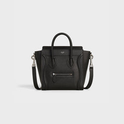 Pre-Loved Celine NANO LUGGAGE BAG IN DRUMMED CALFSKIN BLACK