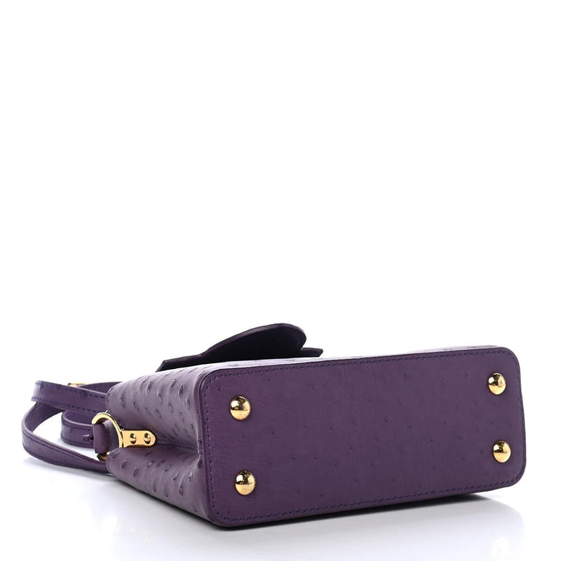 Pre-Loved LOUIS VUITTON Ostrich Capucines BB Amethyst.