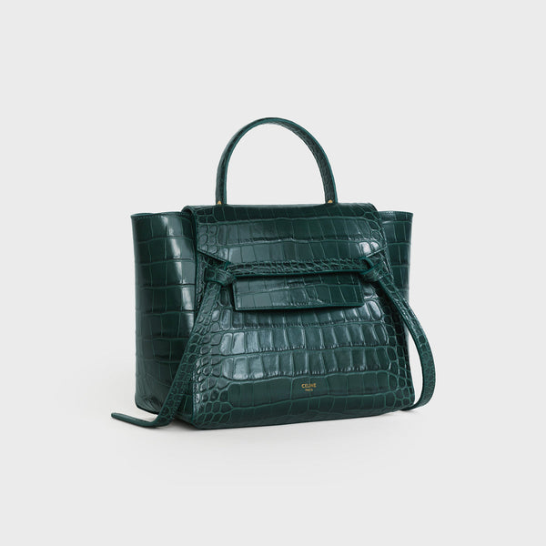 Pre-Loved Celine MICRO BELT BAG IN CROCODILE EMBOSSED CALFSKIN AMAZONE