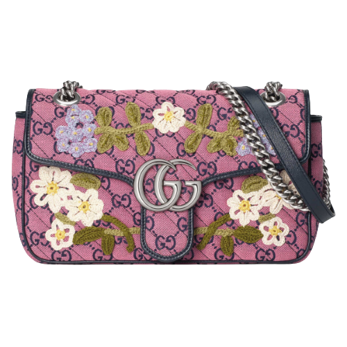 Pre-Loved GG Marmont Multicolor small shoulder bag