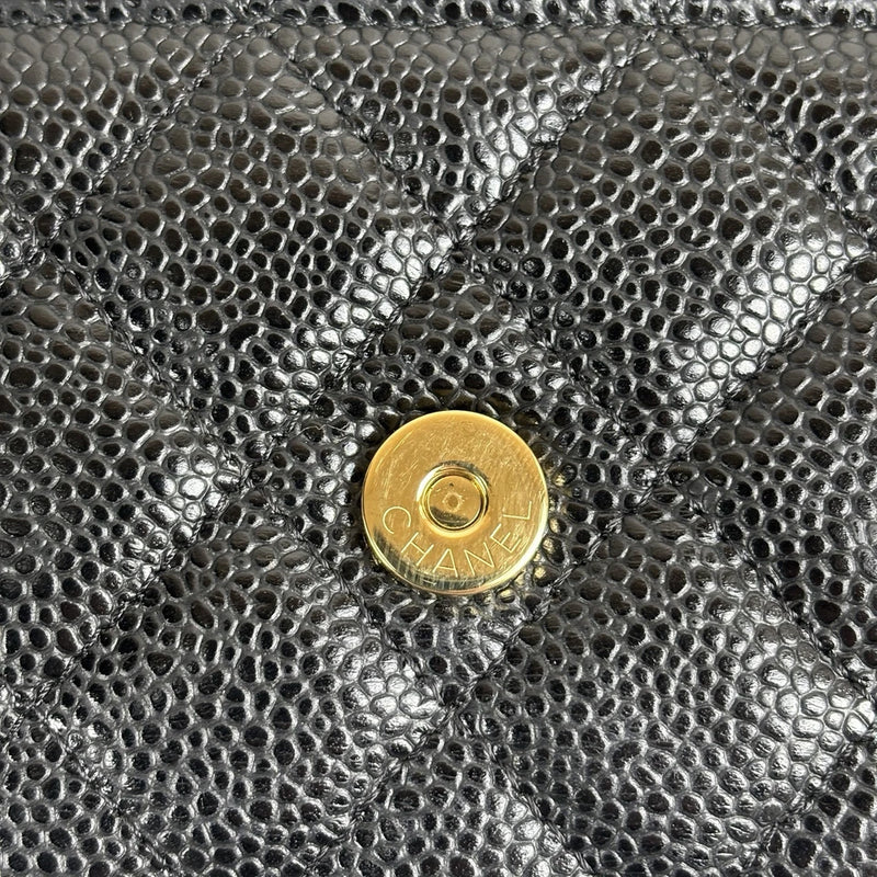 Chanel WOC Black Caviar Leather Wallet on Chain – Gold Hardware, Full Set